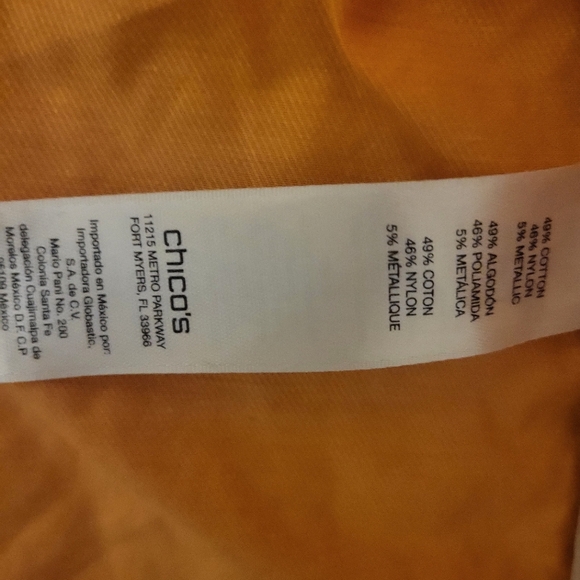 Chico's Vibrant Orange Blazer Size 2 - Picture 4 of 5